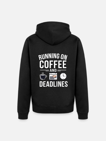 Office Coffee Deadline - Unisex Premium Organic Zip Hoodie - black