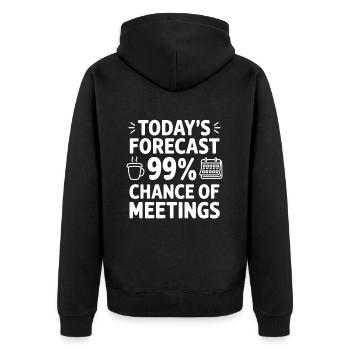 Office Humor Meeting - Unisex Premium Organic Zip Hoodie - black - Back - Nico (187cm)