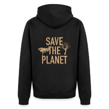Sauver la planète - Protection du climat - Veste à capuche bio Premium Unisexe - noir - Dos - Nico (187cm)