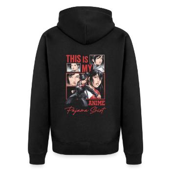 C’est ma chemise de pyjama anime - Veste à capuche bio Premium Unisexe - noir - Dos - Nico (187cm)