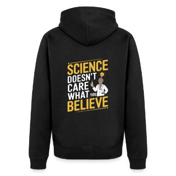 La science ne se soucie pas de ce que vous croyez - Recherche - Veste à capuche bio Premium Unisexe - noir - Dos - Nico (187cm)