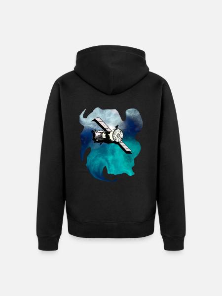 Weltraum Satellit - Unisex Premium Bio Zip Hoodie - Schwarz