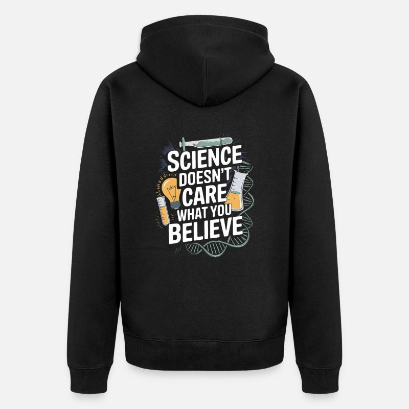 Science, recherche et athées Proverbes - Veste à capuche bio Premium Unisexe - noir