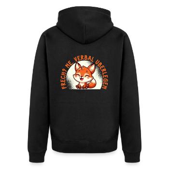 Vilain Ne Renard Sarcasme Drôle Verbal Supérieur - Veste à capuche bio Premium Unisexe - noir - Dos - Nico (187cm)