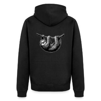 Gris paresseux Art Design Animal Graphic - Veste à capuche bio Premium Unisexe - noir - Dos - Nico (187cm)
