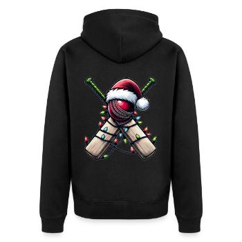 Joueur de cricket Équipe du chapeau de Père Noël - Veste à capuche bio Premium Unisexe - noir - Dos - Nico (187cm)