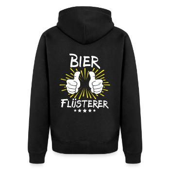 Bier Spruch - Unisex Premium Bio Zip Hoodie - Schwarz - Hinten - Nico (187cm)