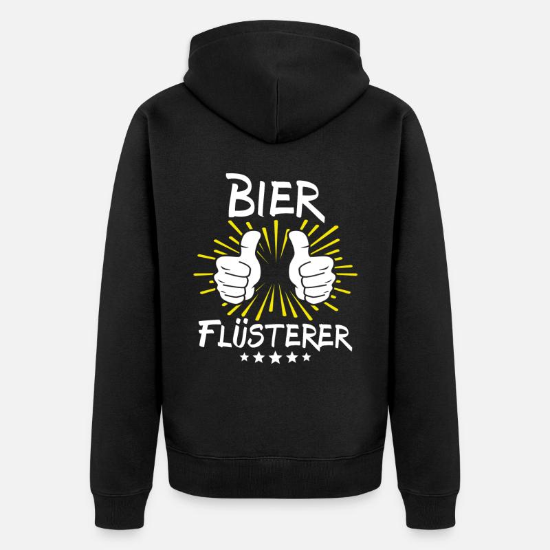 Bier Spruch - Unisex Premium Bio Zip Hoodie - Schwarz