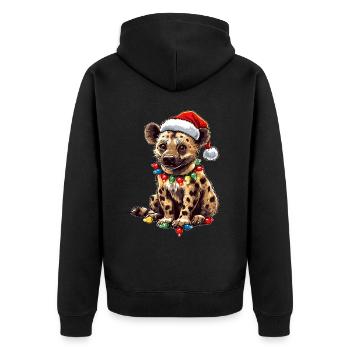 Chapeau de Noël mignon hyène Noël - Veste à capuche bio Premium Unisexe - noir - Dos - Nico (187cm)