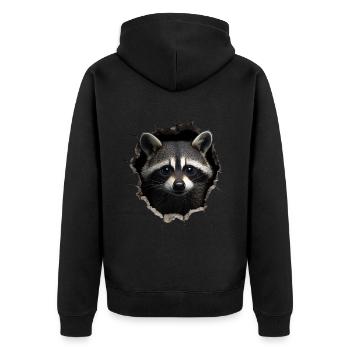 drôle raton laveur raton laveur amant mignon zoo animal - Veste à capuche bio Premium Unisexe - noir - Dos - Nico (187cm)