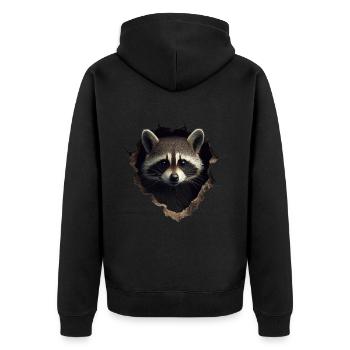 drôle raton laveur raton laveur amant mignon zoo animal - Veste à capuche bio Premium Unisexe - noir - Dos - Nico (187cm)