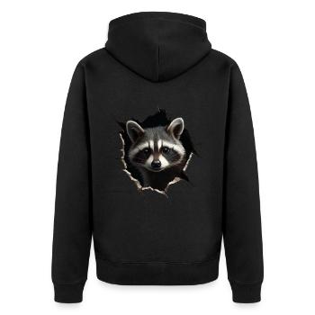 drôle raton laveur raton laveur amant mignon zoo animal - Veste à capuche bio Premium Unisexe - noir - Dos - Nico (187cm)