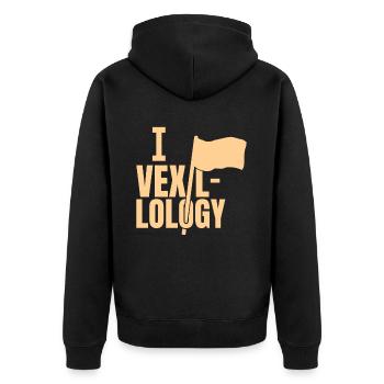 I Love Vexillology Flag Flags - Unisex Premium Organic Zip Hoodie - black - Back - Nico (187cm)