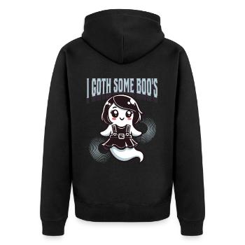Halloween Gothic Girl I Got Boo’s - Veste à capuche bio Premium Unisexe - noir - Dos - Nico (187cm)