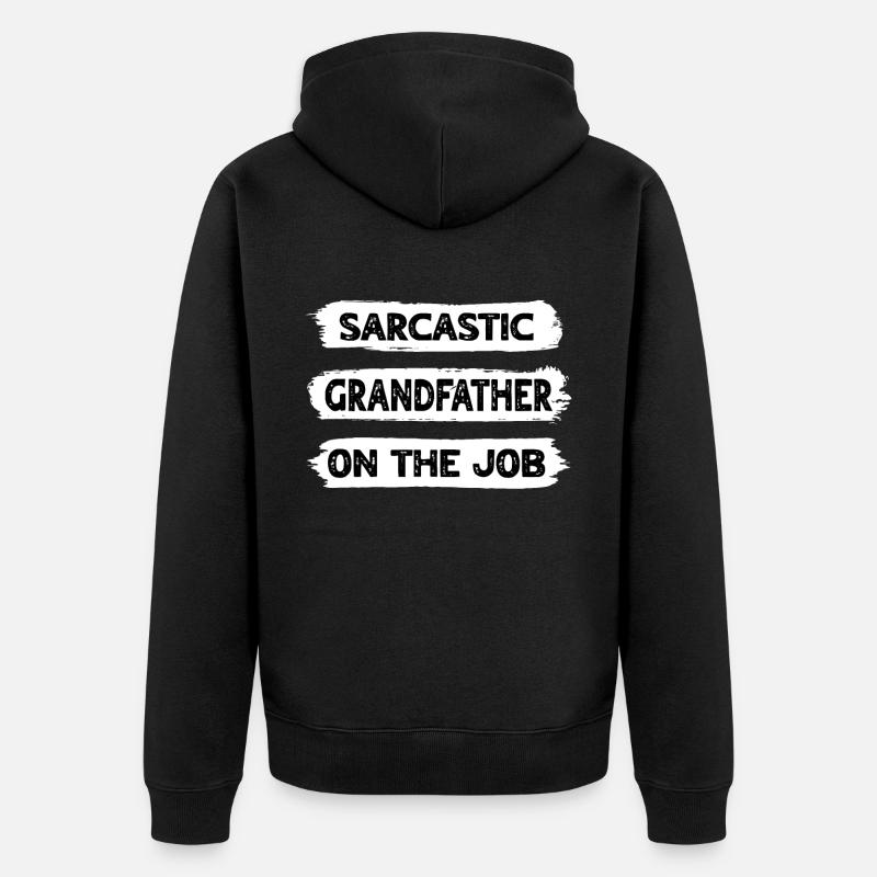 Sarkasmus Grossvater - Unisex Premium Bio Zip Hoodie - Schwarz