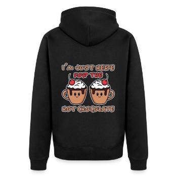 Cocoa Saying Hot Chocolate Fun Cocoa Gift - Unisex Premium Organic Zip Hoodie - black - Back - Nico (187cm)