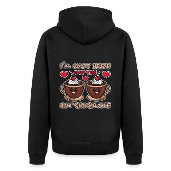 Cocoa Saying Hot Chocolate Fun Cocoa Gift - Unisex Premium Organic Zip Hoodie - black - Back - Nico (187cm)