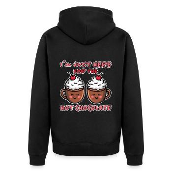 Cocoa Saying Hot Chocolate Fun Cocoa Gift - Unisex Premium Organic Zip Hoodie - black - Back - Nico (187cm)