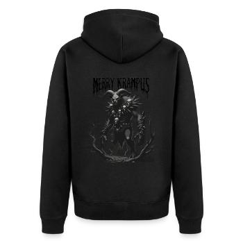Krampus Knecht Ruprecht Perchten Nikolaus - Unisex Premium Bio Zip Hoodie - Schwarz - Hinten - Nico (187cm)