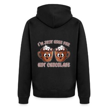 Cocoa Saying Hot Chocolate Fun Cocoa Gift - Unisex Premium Organic Zip Hoodie - black - Back - Nico (187cm)