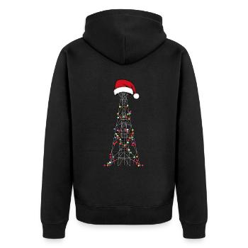 Ham Radio Operator Amateur Radio Weihnachtsmütze - Unisex Premium Bio Zip Hoodie - Schwarz - Hinten - Nico (187cm)
