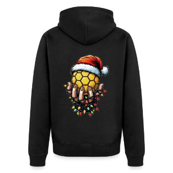 Entraîneur de handball Père Noël - Veste à capuche bio Premium Unisexe - noir - Dos - Nico (187cm)