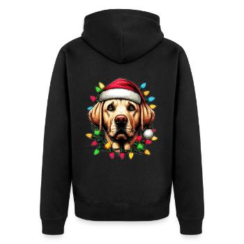 Labrador Retriever Chien Père Noël Noël - Veste à capuche bio Premium Unisexe - noir - Dos - Nico (187cm)
