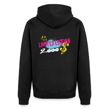 Limited Edition 2000 Geburtstag 2000 Geboren - Unisex Premium Bio Zip Hoodie - Schwarz - Hinten - Nico (187cm)