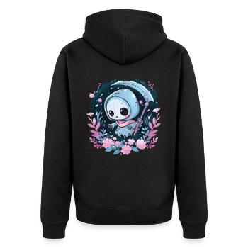 Kawaii Faucheur Pastel Goth Mignon Anime - Veste à capuche bio Premium Unisexe - noir - Dos - Nico (187cm)