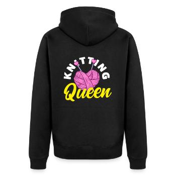Tricot Queen Coeur Design - Veste à capuche bio Premium Unisexe - noir - Dos - Nico (187cm)