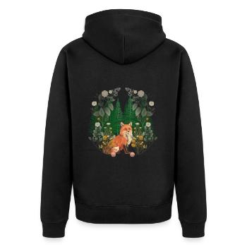 Foxes, Foxes, Forest, Forest Animals, Forest Dwellers - Unisex Premium Organic Zip Hoodie - black - Back - Nico (187cm)