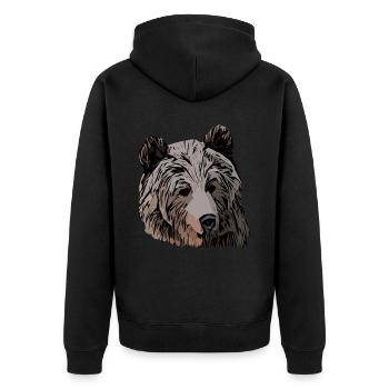 Ours Animal Design Tête Graphique - Veste à capuche bio Premium Unisexe - noir - Dos - Nico (187cm)