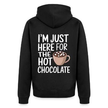 Cocoa Saying Hot Chocolate Fun Cocoa Gift - Unisex Premium Organic Zip Hoodie - black - Back - Nico (187cm)