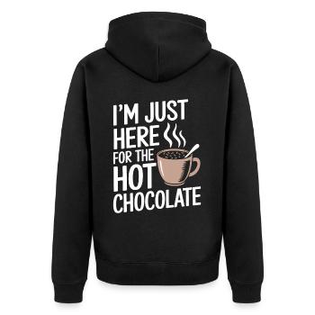 Cocoa Saying Hot Chocolate Fun Cocoa Gift - Unisex Premium Organic Zip Hoodie - black - Back - Nico (187cm)