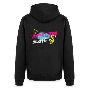 Limited Edition 2016 Birthday 2016 Born - Unisex Premium Organic Zip Hoodie - black - Back - Nico (187cm)