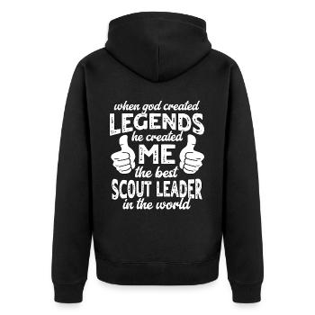 Best Scout Guide Legend - Unisex Premium Organic Zip Hoodie - black - Back - Nico (187cm)