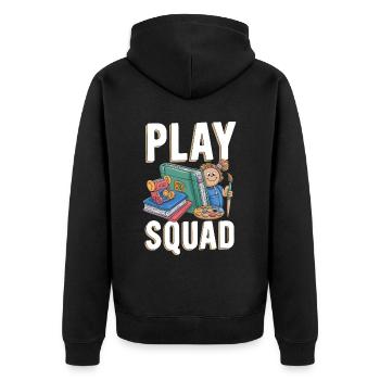 Childcare Squad - Unisex Premium Organic Zip Hoodie - black - Back - Nico (187cm)