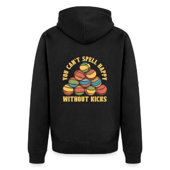 Hacky Sack - Unisex Premium Bio Zip Hoodie - Schwarz - Hinten - Nico (187cm)