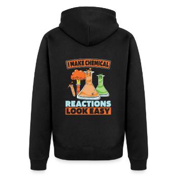 Chemical Engineer - Unisex Premium Organic Zip Hoodie - black - Back - Nico (187cm)
