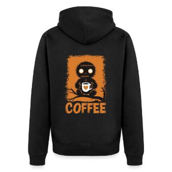 Niedliche Voodoo-Puppe Kaffee-Liebhaber - Unisex Premium Bio Zip Hoodie - Schwarz - Hinten - Nico (187cm)