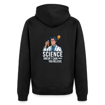 Scientifiques et athées contre les proverbes de l’Église - Veste à capuche bio Premium Unisexe - noir - Dos - Nico (187cm)