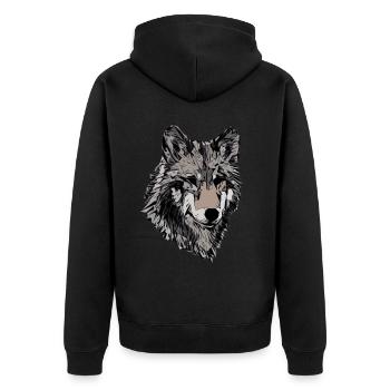 Visage de chien Design Tête d’animal de compagnie Graphique d’animal - Veste à capuche bio Premium Unisexe - noir - Dos - Nico (187cm)