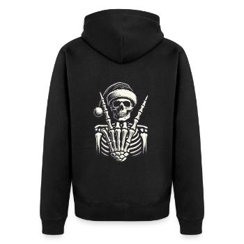 Style de Noël Cool Skeleton - Veste à capuche bio Premium Unisexe - noir - Dos - Nico (187cm)