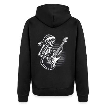 Skeleton Noël Guitariste de Rock - Veste à capuche bio Premium Unisexe - noir - Dos - Nico (187cm)