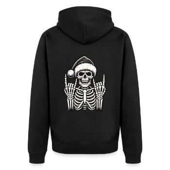 Crâne de Noël Musique Rock - Veste à capuche bio Premium Unisexe - noir - Dos - Nico (187cm)