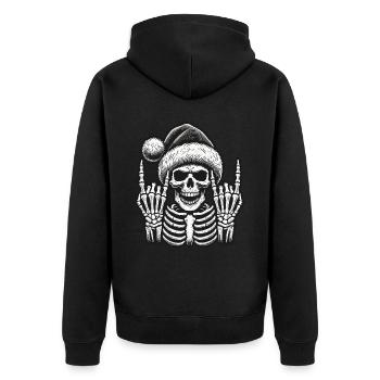 Jupe chapeau de Noël squelette - Veste à capuche bio Premium Unisexe - noir - Dos - Nico (187cm)