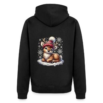 rMignon renne Noël Neige Vintage Sti - Veste à capuche bio Premium Unisexe - noir - Dos - Nico (187cm)