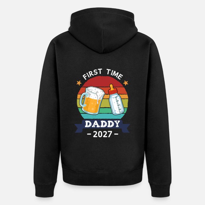 Première fois papa 2027 - Veste à capuche bio Premium Unisexe - noir