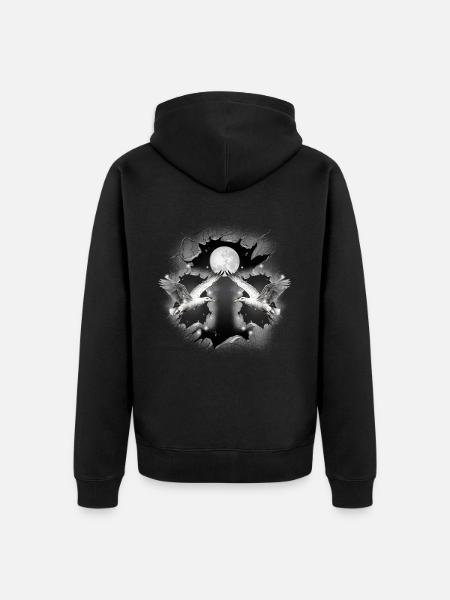 Seagull mystical maritime seagulls - Unisex Premium Organic Zip Hoodie - black
