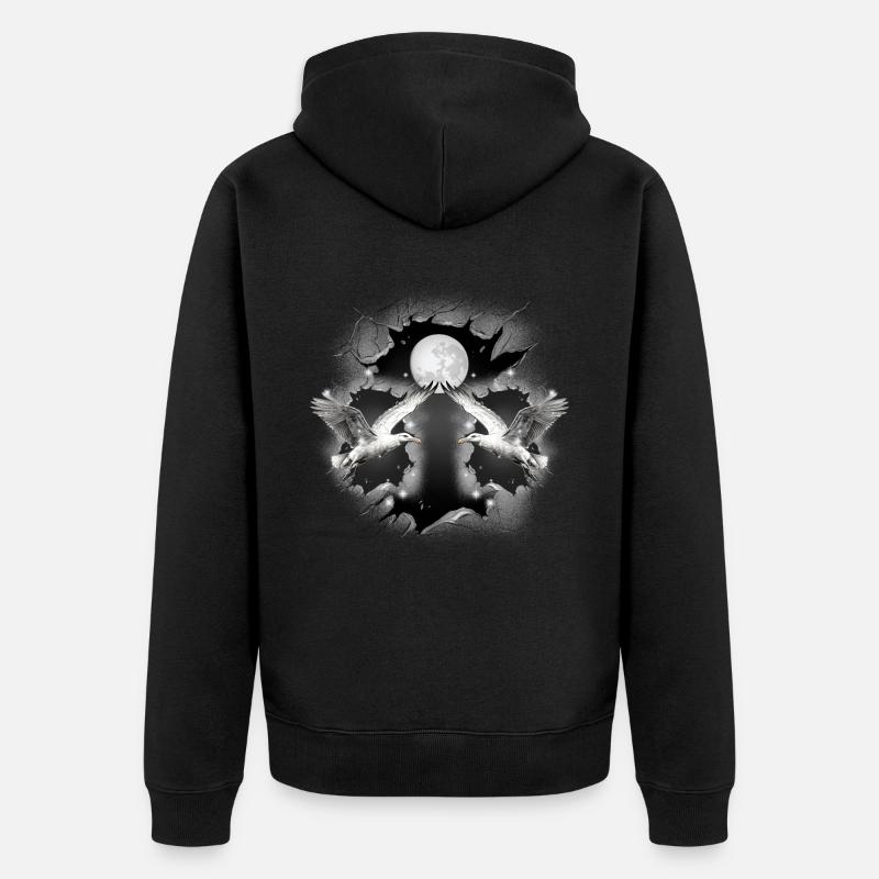 Mouette mouette mystique mouette maritime - Veste à capuche bio Premium Unisexe - noir